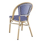 Lancaster Table & Seating Bistro Blue and White Teslin Outdoor Side Chair Lancaster Table & Seating Bistro Blue and White Teslin Outdoor Side Chair