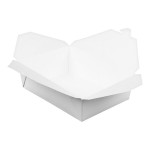 Fold-Pak 03BPWHITEM Bio-Pak White Microwavable Paper #3 Take-Out Containers 7 3/4