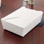 Fold-Pak 03BPWHITEM Bio-Pak White Microwavable Paper #3 Take-Out Containers 7 3/4
