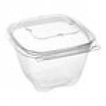 Inline Plastics Safe-T-Chef 32 oz. Tamper-Resistant, Tamper-Evident Vented Square Hinged Container with Dome Lid - 224/Case