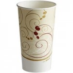 Solo KH16A-J8000 Symphony Print 16 oz. Double Poly-Paper Soup / Hot Food Cup with Vented Paper Lid - 250/Case
