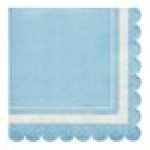 Sophistiplate Sky Blue Scalloped Edge Paper Cocktail Napkin - 240/Case