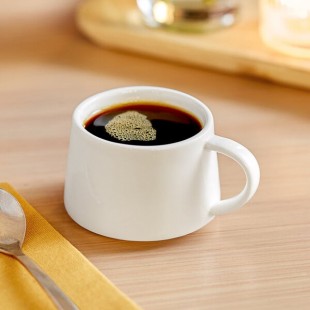 Acopa Lore 3 oz. Bright White Stackable Porcelain Espresso Cup - Sample