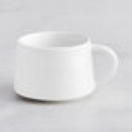 Acopa Lore 3 oz. Bright White Stackable Porcelain Espresso Cup - Sample