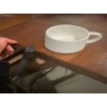 Acopa Lore 3 oz. Bright White Stackable Porcelain Espresso Cup - Sample