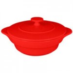 RAK Porcelain Chef's Fusion 5 oz. Ember Red Porcelain Frying Pan - 12/Case