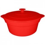 RAK Porcelain Chef's Fusion 5 oz. Ember Red Porcelain Frying Pan - 12/Case
