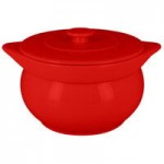 RAK Porcelain Chef's Fusion 5 oz. Ember Red Porcelain Frying Pan - 12/Case
