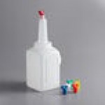 Vollrath 3628 Traex® Bar Keep II 1 Gallon White Pour Container with Neck, Lid, and Assorted Color Spouts