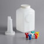 Vollrath 3628 Traex® Bar Keep II 1 Gallon White Pour Container with Neck, Lid, and Assorted Color Spouts