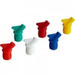 Vollrath 3628 Traex® Bar Keep II 1 Gallon White Pour Container with Neck, Lid, and Assorted Color Spouts