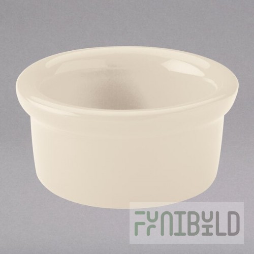 Hall China from Steelite International HL3630AWHA Ivory (American White) 3.5 oz. Round China Ramekin - 36/Case