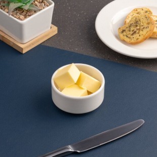 Ariane Orba 5 oz. White Embossed Porcelain Butter Ramekin - 12/Case