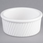 Tuxton BWX-1604 13.5 oz. White China Souffle / Ramekin with Swirl Sides - 12/Case