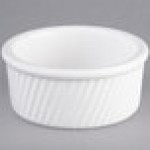 Tuxton BWX-1604 13.5 oz. White China Souffle / Ramekin with Swirl Sides - 12/Case