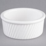 Tuxton BWX-1604 13.5 oz. White China Souffle / Ramekin with Swirl Sides - 12/Case