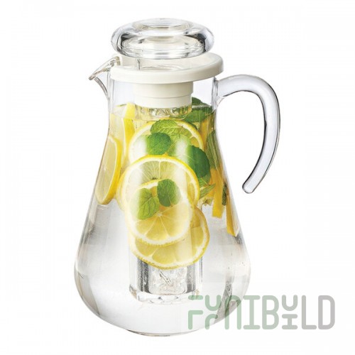 Service Ideas 64.2 oz. Round SAN Plastic Pitcher with Ice Chamber SWP19SB
