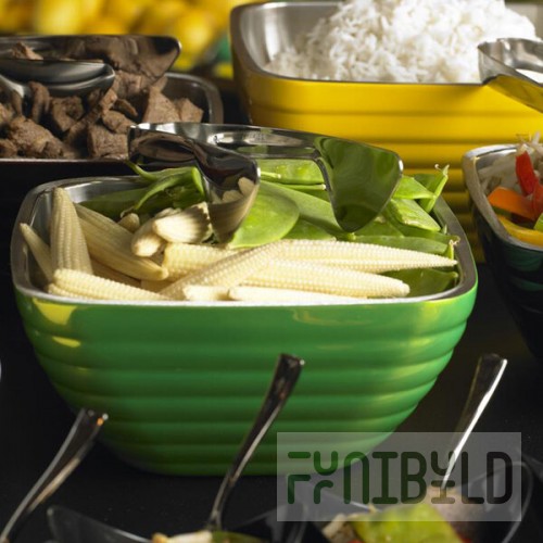 Vollrath 4763435 Double Wall Square Beehive 3.2 Qt. Serving Bowl - Green Apple