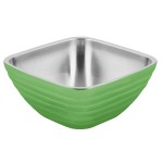 Vollrath 4763435 Double Wall Square Beehive 3.2 Qt. Serving Bowl - Green Apple
