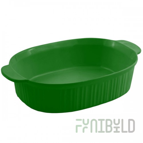 Bon Chef 5055 4 Qt. Calypso Green Sandstone Finish Cast Aluminum Oval Casserole Dish