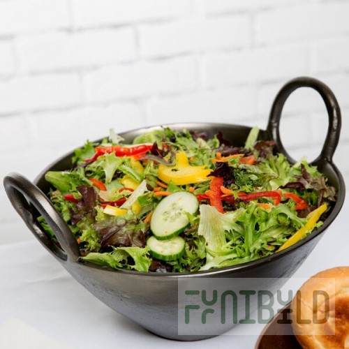 10 Strawberry Street LODO-14HNDBWL-BLK Lodo 96 oz. Raw Black Handled Metal Bowl - 2/Case