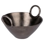 10 Strawberry Street LODO-14HNDBWL-BLK Lodo 96 oz. Raw Black Handled Metal Bowl - 2/Case 10 Strawberry Street LODO-14HNDBWL-BLK Lodo 96 oz. Raw Black Handled Metal Bowl - 2/Case