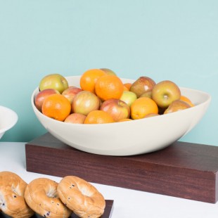 GET B-352-AW Osslo 11 Qt. Ivory (American White) Round Melamine Bowl - 3/Case