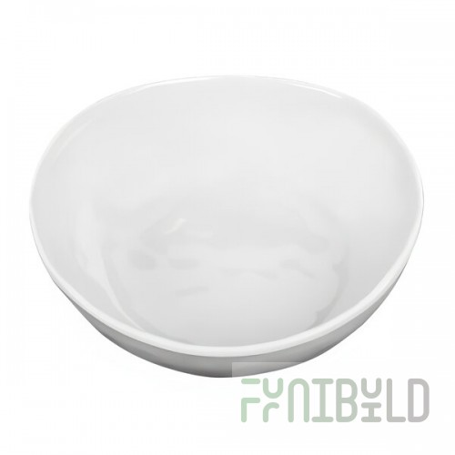 Elite Global Solutions Maya 17 oz. Cream Reactive Glaze Irregular Round Melamine Bowl - 6/Case