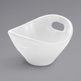 American Metalcraft 3 oz. White Mini Melamine Bowl with Handles - 20/Case American Metalcraft 3 oz. White Mini Melamine Bowl with Handles - 20/Case