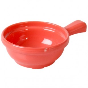 Thunder Group CR305RD 10 oz. Orange Melamine Soup Bowl with Handle - 12/Pack Thunder Group CR305RD 10 oz. Orange Melamine Soup Bowl with Handle - 12/Pack