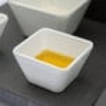 Vollrath V22211 3 oz. White Extra, Extra-Small Square Melamine Bowl