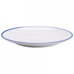 GET B-100-W/CB Settlement Bistro 10 oz. White Enamelware Melamine Shallow Bowl with Cobalt Blue Trim - 24/Case GET B-100-W/CB Settlement Bistro 10 oz. White Enamelware Melamine Shallow Bowl with Cobalt Blue Trim - 24/Case
