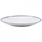 GET B-100-W/CB Settlement Bistro 10 oz. White Enamelware Melamine Shallow Bowl with Cobalt Blue Trim - 24/Case GET B-100-W/CB Settlement Bistro 10 oz. White Enamelware Melamine Shallow Bowl with Cobalt Blue Trim - 24/Case