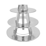 American Metalcraft TTS2319 3 Tier Display Stand - Hammered Stainless Steel American Metalcraft TTS2319 3 Tier Display Stand - Hammered Stainless Steel