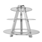 American Metalcraft TTS2319 3 Tier Display Stand - Hammered Stainless Steel American Metalcraft TTS2319 3 Tier Display Stand - Hammered Stainless Steel