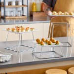 Acopa Square Stainless Steel Metal 3-Piece Display Stand Set
