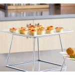 Acopa Square Stainless Steel Metal 3-Piece Display Stand Set