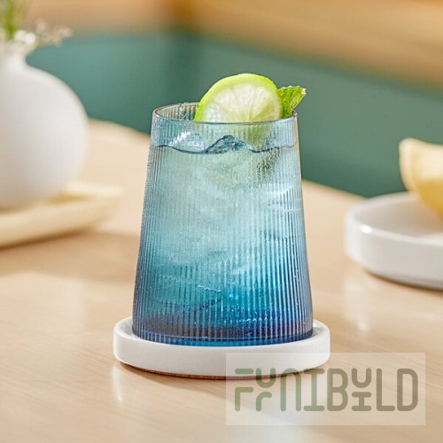 Acopa Lore 12 oz. Blue Stemless Wine Glass - 12/Case