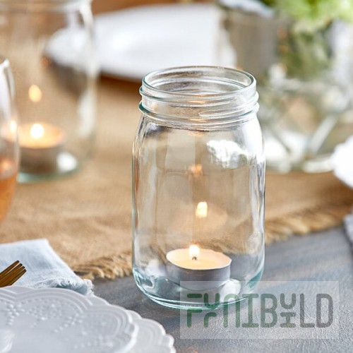 Acopa 16 oz. Mason Candle Holder - 12/Case