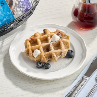 Vafels Vegan Lemon Blueberry Liege Waffle 2.3 oz. - 36/Case Vafels Vegan Lemon Blueberry Liege Waffle 2.3 oz. - 36/Case