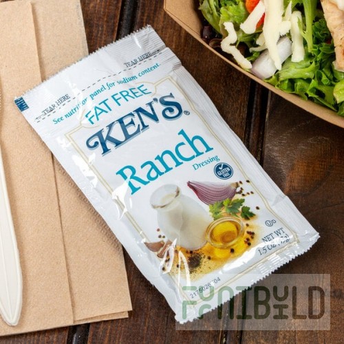 Ken's Foods 1.5 oz. Fat Free Ranch Dressing Packet - 60/Case