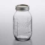 Ball 1440080400 4 oz. Quilted Crystal Regular Mouth Glass Canning Jar with Silver Metal Lid and Band - 12/Case