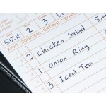 Choice 1 Part Tan and White Guest Check with Beverage Lines and Bottom Guest Receipt - 2,000/Case