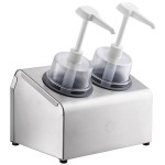 Steril-Sil 30 oz. 2-Compartment Stainless Steel Condiment Dispenser Kit with Gray Cylinders and Dome Top Pump Lids Steril-Sil 30 oz. 2-Compartment Stainless Steel Condiment Dispenser Kit with Gray Cylinders and Dome Top Pump Lids
