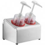 Steril-Sil 30 oz. 2-Compartment Stainless Steel Condiment Dispenser Kit with Gray Cylinders and Dome Top Pump Lids Steril-Sil 30 oz. 2-Compartment Stainless Steel Condiment Dispenser Kit with Gray Cylinders and Dome Top Pump Lids