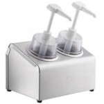 Steril-Sil 30 oz. 2-Compartment Stainless Steel Condiment Dispenser Kit with Gray Cylinders and Dome Top Pump Lids Steril-Sil 30 oz. 2-Compartment Stainless Steel Condiment Dispenser Kit with Gray Cylinders and Dome Top Pump Lids
