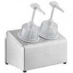 Steril-Sil 30 oz. 2-Compartment Stainless Steel Condiment Dispenser Kit with Gray Cylinders and Dome Top Pump Lids Steril-Sil 30 oz. 2-Compartment Stainless Steel Condiment Dispenser Kit with Gray Cylinders and Dome Top Pump Lids