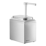 ServSense Single 2 Qt. Stainless Steel Condiment Dispenser - 1 Plastic Pump, 1 oz. Portions ServSense Single 2 Qt. Stainless Steel Condiment Dispenser - 1 Plastic Pump, 1 oz. Portions