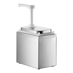 ServSense Single 2 Qt. Stainless Steel Condiment Dispenser - 1 Plastic Pump, 1 oz. Portions ServSense Single 2 Qt. Stainless Steel Condiment Dispenser - 1 Plastic Pump, 1 oz. Portions