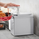 ServSense Single 2 Qt. Stainless Steel Condiment Dispenser - 1 Plastic Pump, 1 oz. Portions ServSense Single 2 Qt. Stainless Steel Condiment Dispenser - 1 Plastic Pump, 1 oz. Portions